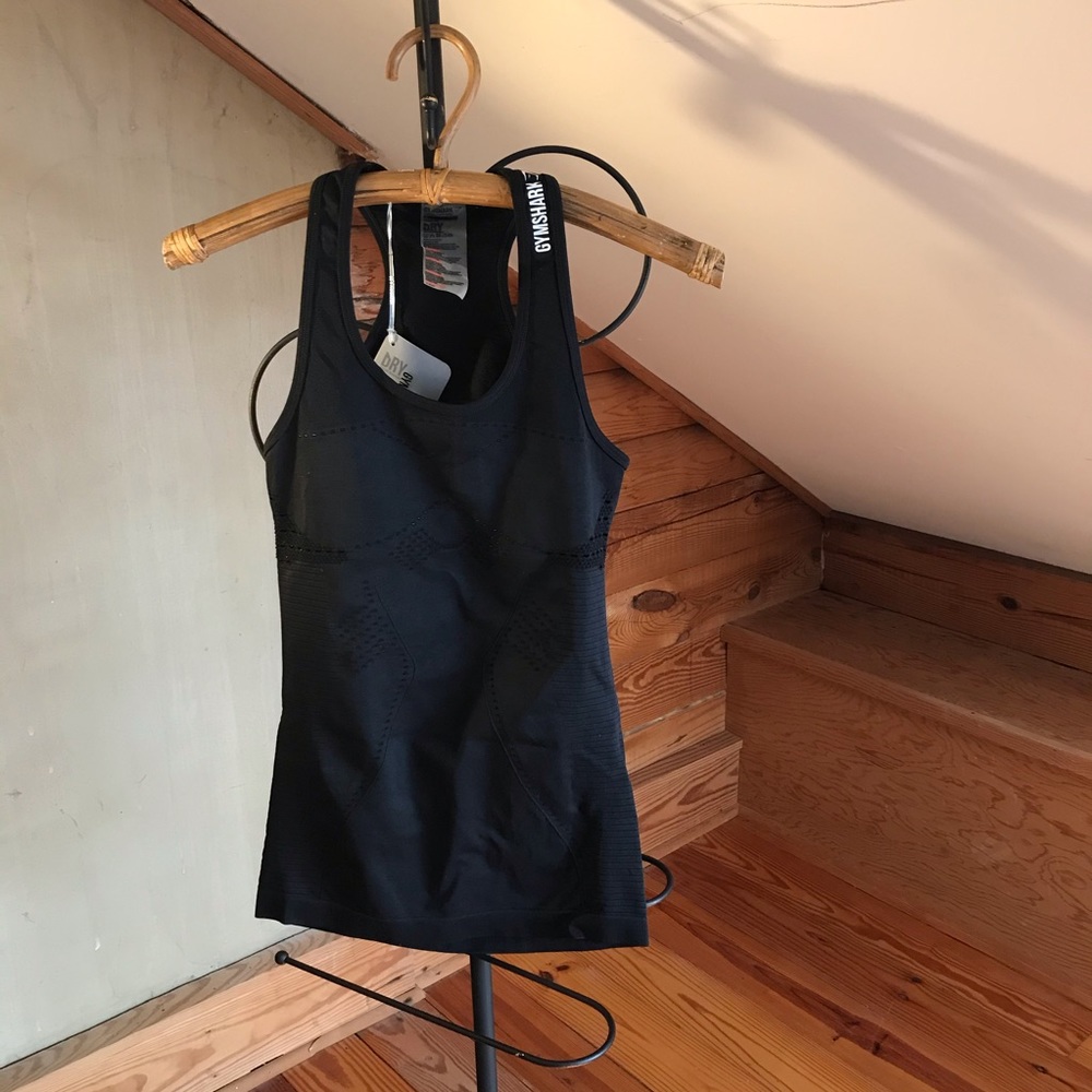 Gymshark Flawless Knit Vest Black Mesh Top, NWT, M